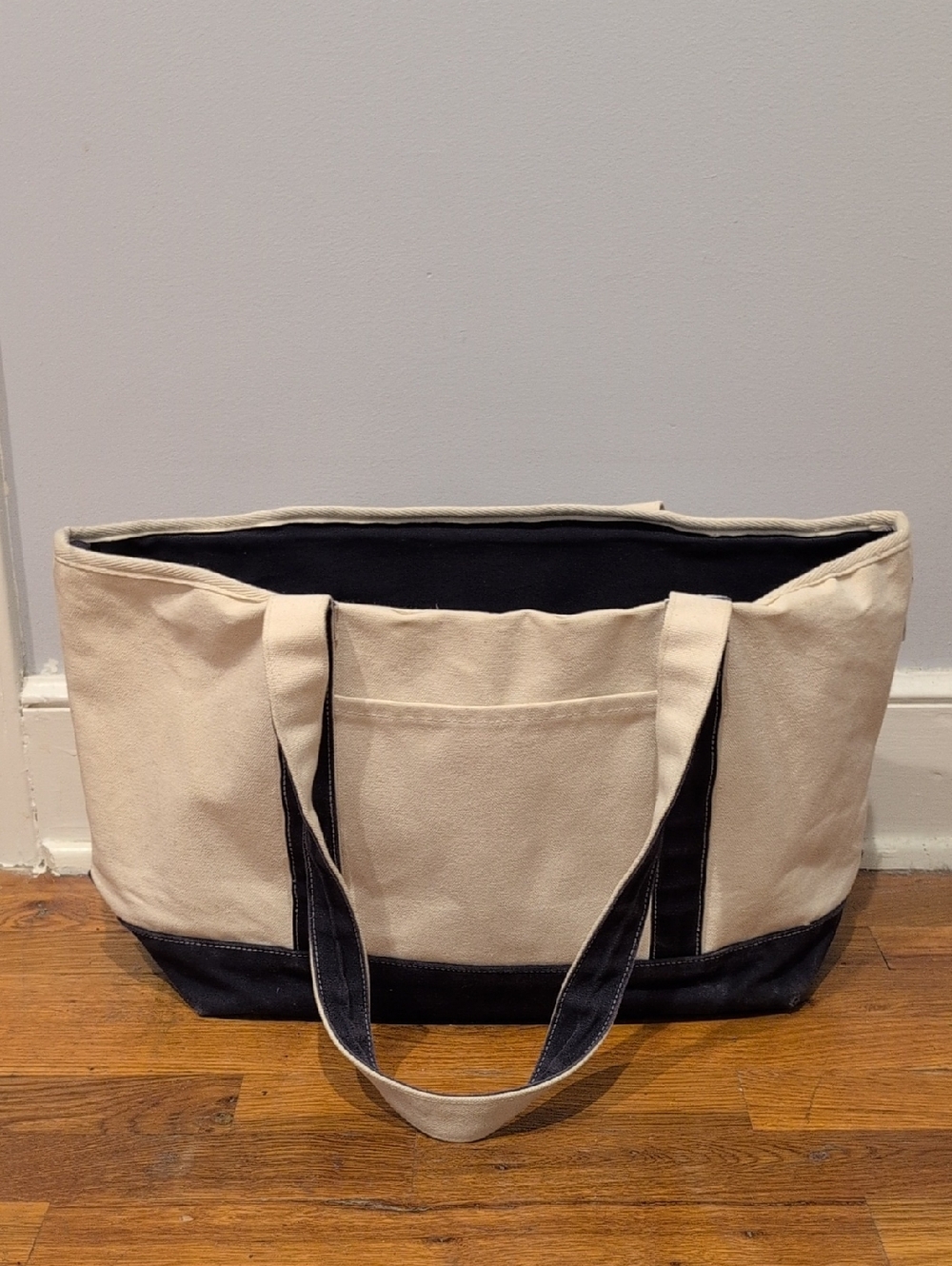 Storq Carryall Canvas Navy & Cream Diaper Bag